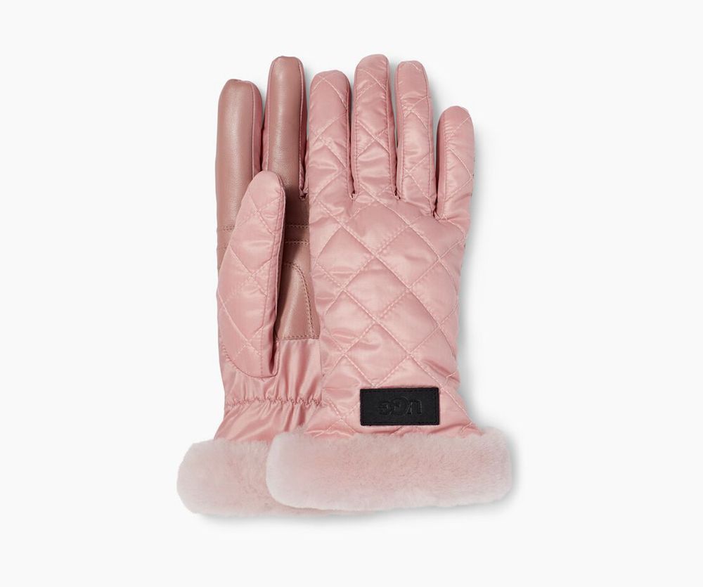 Ugg Glove Womens - Ugg Quilted Performance Pink - 258ZIHGVP